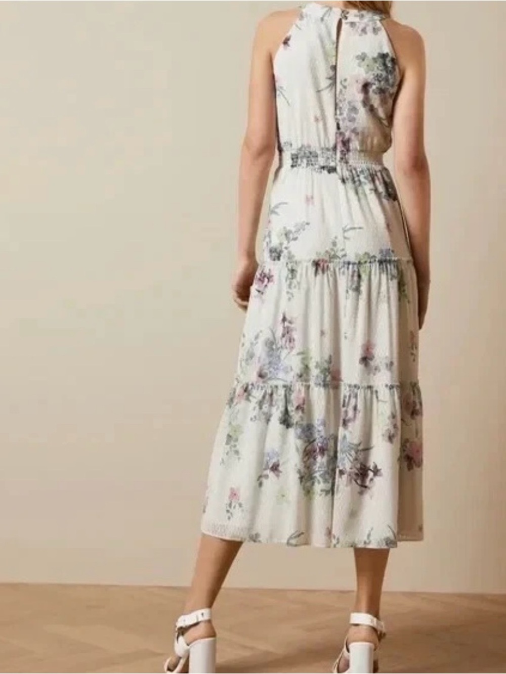 Ted Baker "Kahlay Pergola" tiered sleeveless maxi dress size US 8 (Ted 3) NEW
